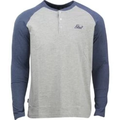 BAIT Men Core Henley Long Sleeve Tee (gray / Blue) -Our Apparel Shop 09 14 15bait 004