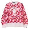 A Bathing Ape Men ABC Camo College Wide Crewneck (pink)