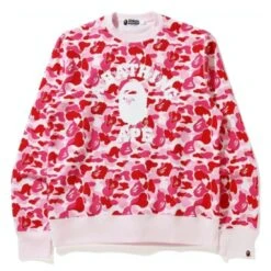 A Bathing Ape Men ABC Camo College Wide Crewneck (pink)