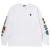 A Bathing Ape Men Multi Fonts Relaxed Fit Heavy Weight Long Sleeve Tee (white) -Our Apparel Shop ap1i30111001wht 1