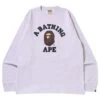A Bathing Ape Men College Long Sleeve Tee (gray) -Our Apparel Shop ap1i30111020gra 1 1