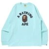 A Bathing Ape Men College Long Sleeve Tee (blue / Sax)
