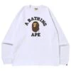 A Bathing Ape Men College Long Sleeve Tee (white) -Our Apparel Shop ap1i30111020wht 1