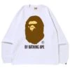 A Bathing Ape Men By Bathing Ape Long Sleeve Tee (white) -Our Apparel Shop ap1i30111021wht 1