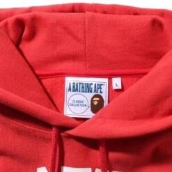 A Bathing Ape Men Classic College Relaxed Fit Pullover Hoodie (red) -Our Apparel Shop ap1i30114011red 3