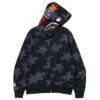 A Bathing Ape Men Sta Pattern Shark Full Zip Hoodie (black) -Our Apparel Shop ap1i30115002blk 1