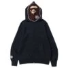 A Bathing Ape Men Overdye 2nd Ape Full Zip Hoodie (black) -Our Apparel Shop ap1i30115003blk 3xl 1 1