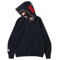 A Bathing Ape Men Overdye 2nd Ape Full Zip Hoodie (black) -Our Apparel Shop ap1i30115003blk 3xl 3 1