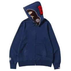 A Bathing Ape Men Overdye 2nd Ape Full Zip Hoodie (navy) -Our Apparel Shop ap1i30115003nvy l 3 1