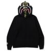 A Bathing Ape Men ABC Camo Shark Wide Fit Full Zip Double Hoodie (black) -Our Apparel Shop ap1i30115016blk 1