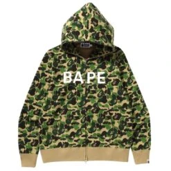 A Bathing Ape Men ABC Camo Bape Full Zip Hoodie (green)