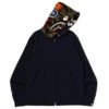 A Bathing Ape Men Crazy Face Full Zip Hoodie (navy) -Our Apparel Shop ap1i80115010nvy 1