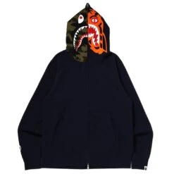A Bathing Ape Men Crazy Face Full Zip Hoodie (navy) -Our Apparel Shop ap1i80115010nvy 3