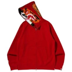 A Bathing Ape Men Crazy Face Full Zip Hoodie (red) -Our Apparel Shop ap1i80115010red 2