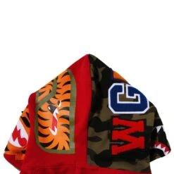 A Bathing Ape Men Crazy Face Full Zip Hoodie (red) -Our Apparel Shop ap1i80115010red 4