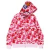 A Bathing Ape Men Big ABC Camo Shark Full Zip Hoodie (pink) -Our Apparel Shop ap1i80115011pnk 1