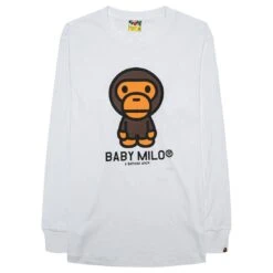 A Bathing Ape Men Baby Milo Long Sleeve Tee (white)