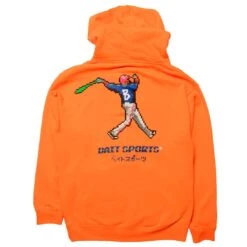 BAIT Men 8 BIT Baseball Hoody (orange / Safety) -Our Apparel Shop ba8btbasehdyorg 3