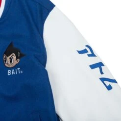 BAIT X Astro Boy Men Launch Varsity Jacket (blue / White) -Our Apparel Shop baabvarsblu 3