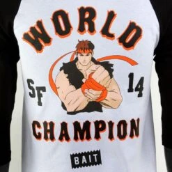 BAIT X Street Fighter Ryu Championship 2014 Raglan Tee (white / Black) -Our Apparel Shop bab14rsfchampwbk thum3 48671