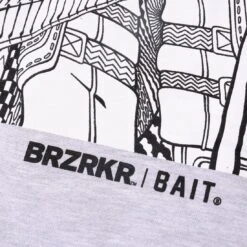 BAIT X Brzrkr #1 Men Tradd Moore Cover Black And White Cover Hoody (gray) -Our Apparel Shop babrztracovhdgr 4ac