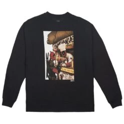 BAIT X Marvel Men Deadpool Chimichanga Crewneck Sweater (black)