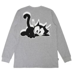 BAIT X Felix The Cat Men Sweatin Long Sleeve Tee (gray) -Our Apparel Shop bafelixsweatlgr 4