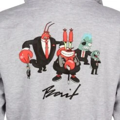 BAIT X SpongeBob Mr Krabs Pullover Hoody (gray) -Our Apparel Shop bahdmrkrbsv1gry thum5 44153