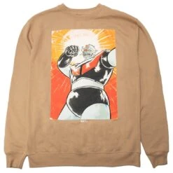 BAIT X Mazinger X Goodsmile Men Robot Crewneck Sweater (sand)