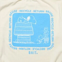 BAIT X Snoopy X Upcycle Men Recycle Crew Sweater (white / Off White) -Our Apparel Shop barecyclecrwwht 4