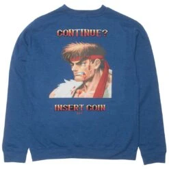 BAIT X Street Fighter Ryu Men Continue Crewneck Sweater (blue) -Our Apparel Shop baryucontcrwbl 3