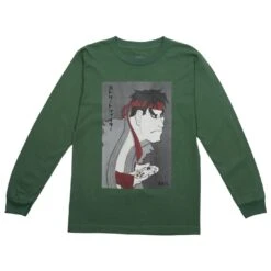 BAIT X Street Fighter X Kidokyo Men Ryu Long Sleeve Tee (green / Forest)