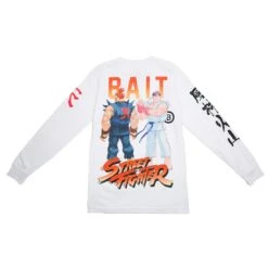 BAIT X Street Fighter Men Akuma Versus Ryu Stance Long Sleeve Tee (white) -Our Apparel Shop basfkumlsteewht 4