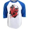BAIT X Street Fighter Akuma VS Ryu Raglan Tee - Long Vo (white / Royal Blue / Black) - BAIT SDCC Exclusive -Our Apparel Shop basfrvsv1wrb thum1 45648