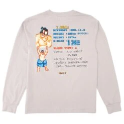 BAIT X Street Fighter Men Select Your Fighter E Honda Long Sleeve Tee (gray) -Our Apparel Shop basfselecthongr 4