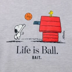 BAIT X Snoopy Men Life Ball Crewneck Sweater (gray / Heather) -Our Apparel Shop basnplifecrgr 2