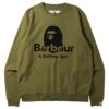 Barbour X Bape Men Crew Sweater (olive / Burnt Olive) -Our Apparel Shop bvmol0323ol39 1
