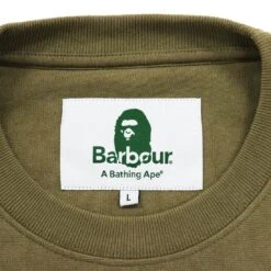 Barbour X Bape Men Crew Sweater (olive / Burnt Olive) -Our Apparel Shop bvmol0323ol39 2
