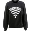 Dimepiece Women Aint No Wifi Crewneck Sweater (black) -Our Apparel Shop dpc14oc03blk thum1 287 3797 48885