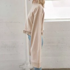 Puma X Fenty By Rihanna Women Cropped Long Sleeve Sweater (khaki / Moonlight) -Our Apparel Shop fenty web 2380