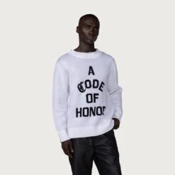 Honor The Gift Men Code Of Honor Sweater (white) -Our Apparel Shop hgg220454wht 5