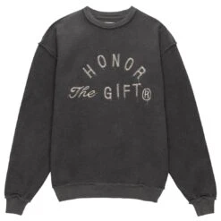 Honor The Gift Men Weathered Crewneck Sweater (black)