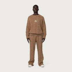 Honor The Gift Men Cable Knit Jumper Sweater (brown / Tan) -Our Apparel Shop hghtg220352tan 5
