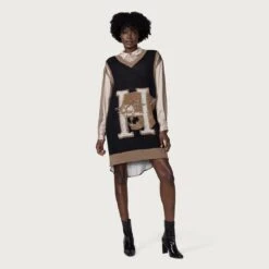 Honor The Gift Women Mascot Sweater Vest (black) -Our Apparel Shop hgwg220350blk 3