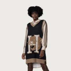 Honor The Gift Women Mascot Sweater Vest (black) -Our Apparel Shop hgwg220350blk 4