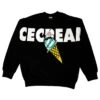 Ice Cream Men Cone Head Crew Sweater (black) -Our Apparel Shop ik4212310blk 1