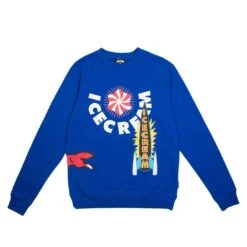 Ice Cream Men Stacker Crew Sweater (blue / Surf The Web)