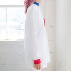 Lazy Oaf X Hello Kitty Women Long Sleeve Split Tee (White) -Our Apparel Shop lohklssplittwht4