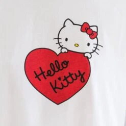 Lazy Oaf X Hello Kitty Women Long Sleeve Split Tee (White) -Our Apparel Shop lohklssplittwht5