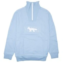 Puma X Maison Kitsune Men 1/2 Zip FT Sweater (blue / Chambray Blue)